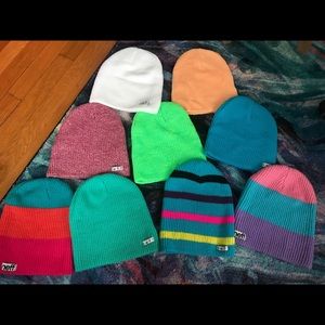 Lot of 9 Neff beanies in various colors, unisex